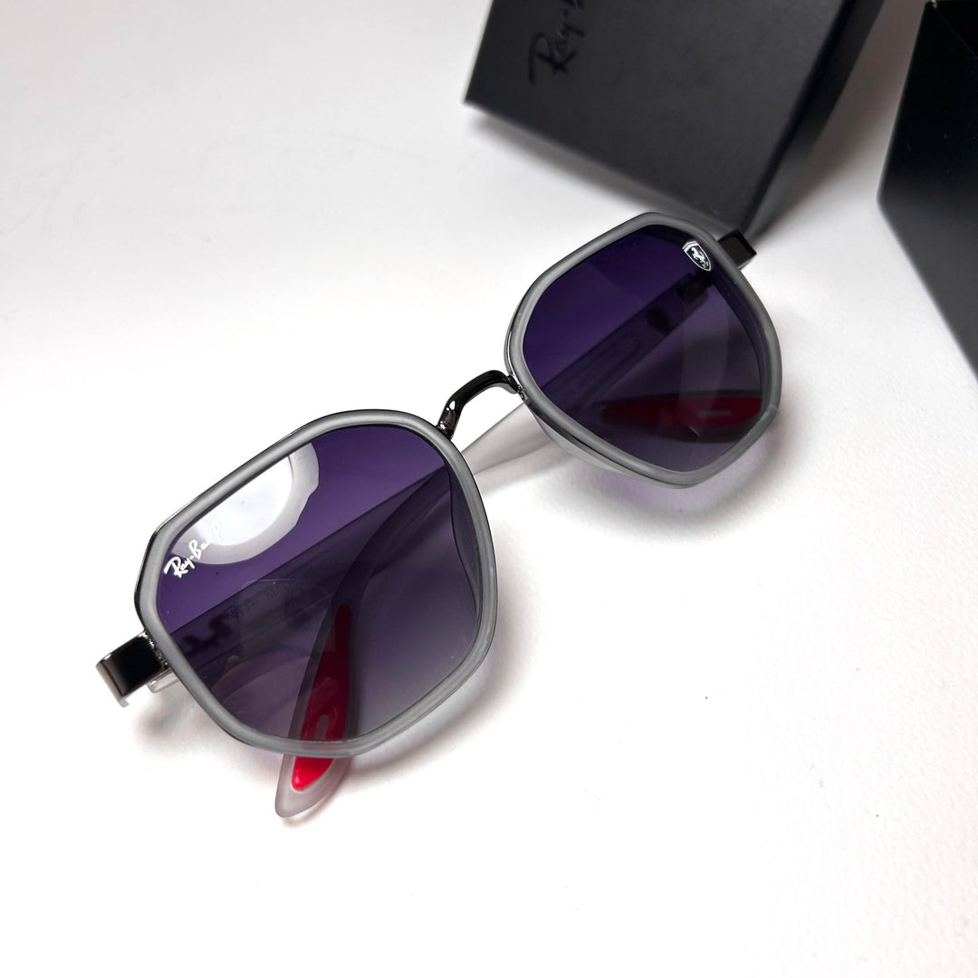 Ray Ban Geometric Polarized Scuderia Ferrari - Purple Grey - Giiz store