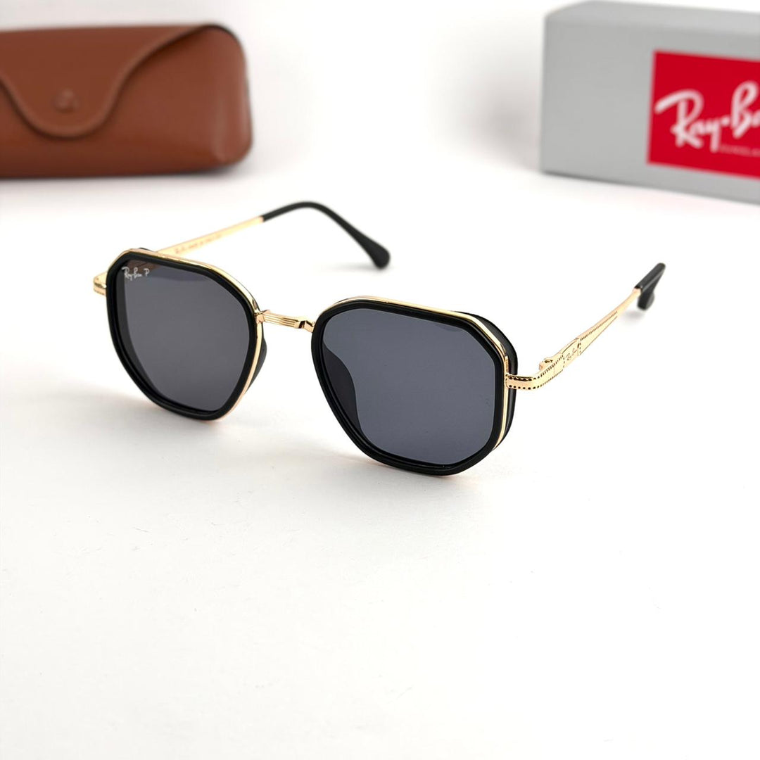 Ray Ban Geometric Square – Black / Dark Grey Lenses - Giiz store