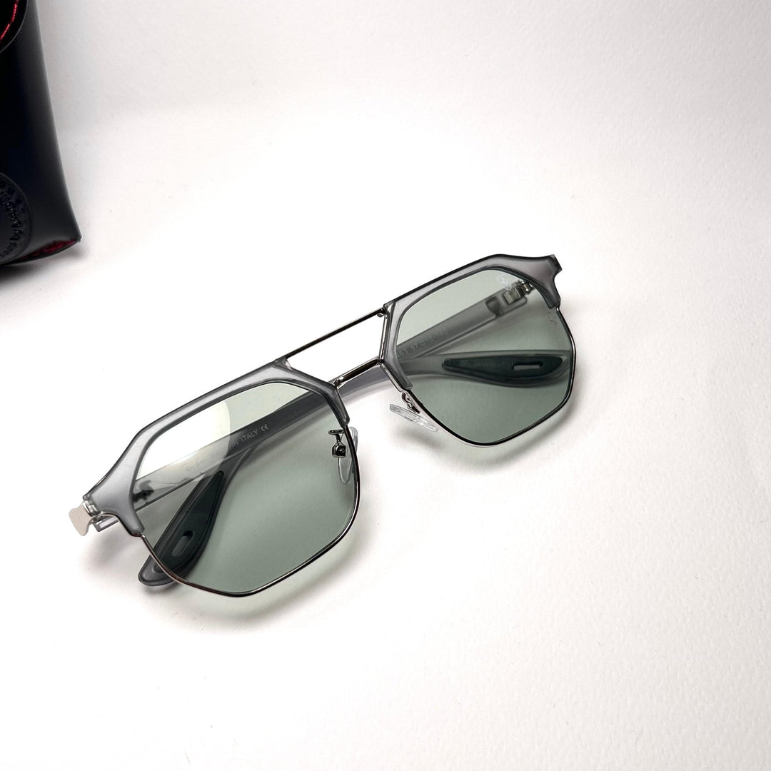 Ray Ban Geometric Squarish Scuderia Ferrari - Light Mint Transparent Gray - Giiz store