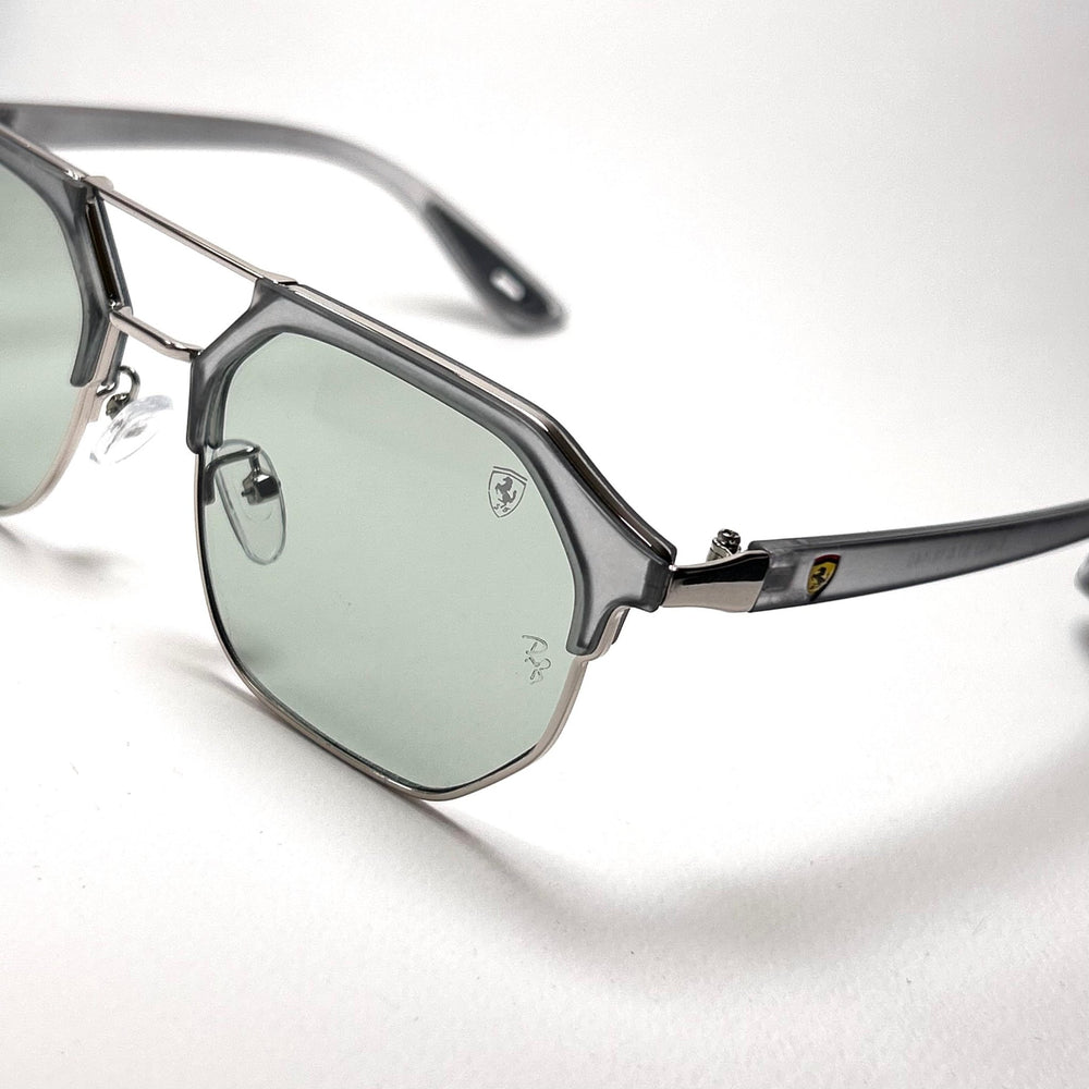Ray Ban Geometric Squarish Scuderia Ferrari - Light Mint Transparent Gray - Giiz store