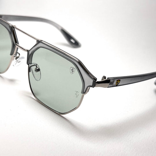 Ray Ban Geometric Squarish Scuderia Ferrari - Light Mint Transparent Gray - Giiz store
