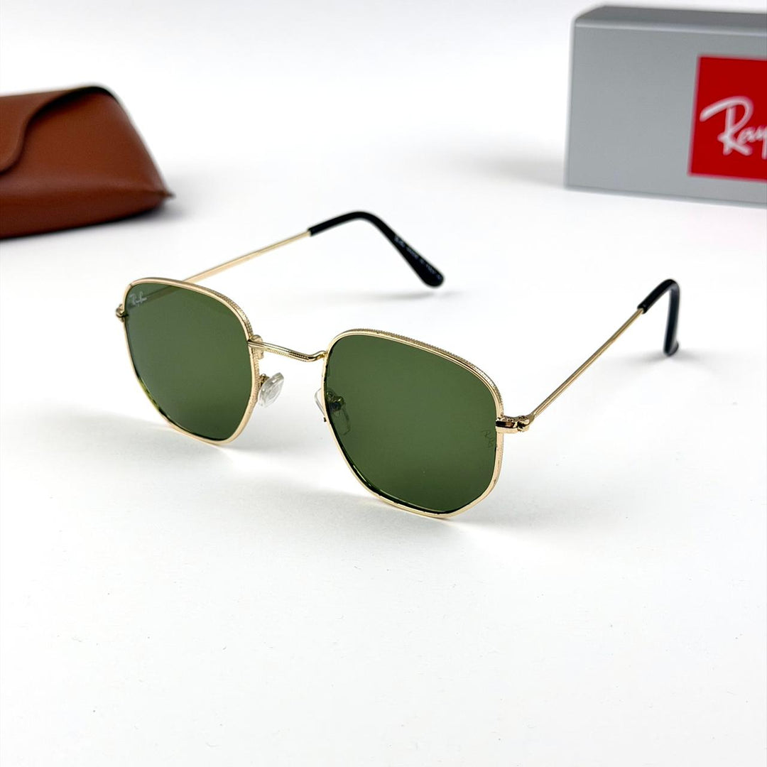 Ray Ban Hexagonal Classic b – Gold Green - Giiz store