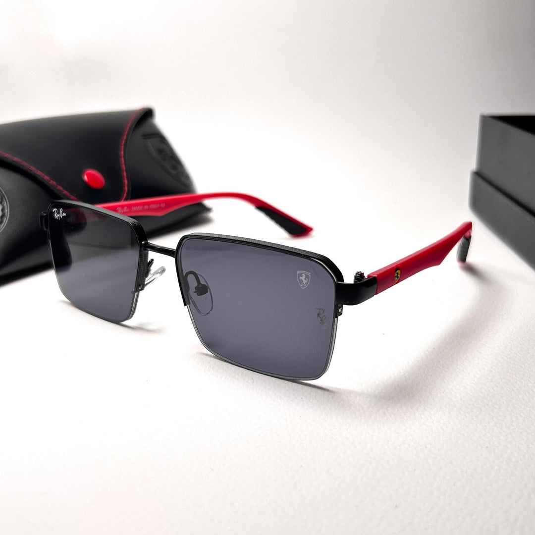 Ray Ban Scuderia Ferrari Rectangular 2241 - Black n Red - Giiz store