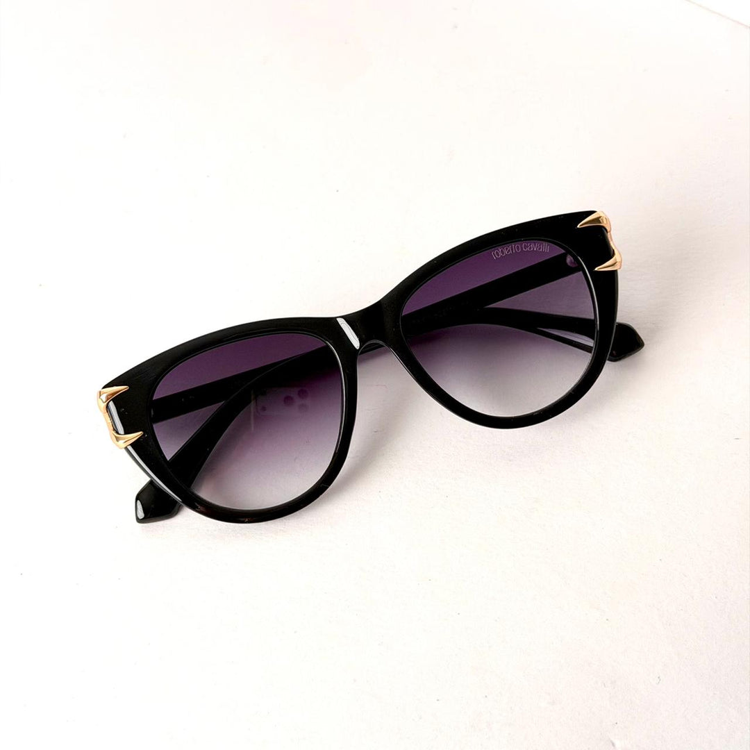 Roberto Cavalli Cat-Eye – Black &amp; Gold - Giiz store