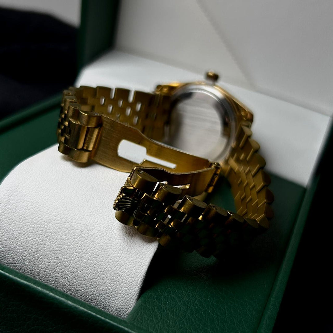 Rolex Date Just Arabic Style For Her - Golden Green - Giiz store