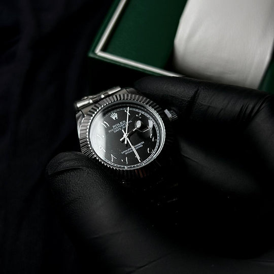 Rolex Date Just Arabic Style For Her - Silver Black - Giiz store