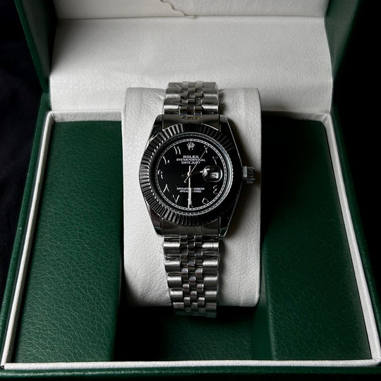 Rolex Date Just Arabic Style For Her - Silver Black - Giiz store