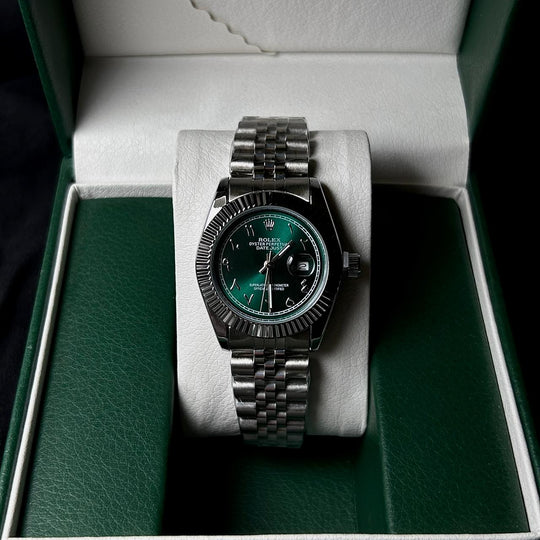 Rolex Date Just Arabic Style For Her - Silver Green - Giiz store