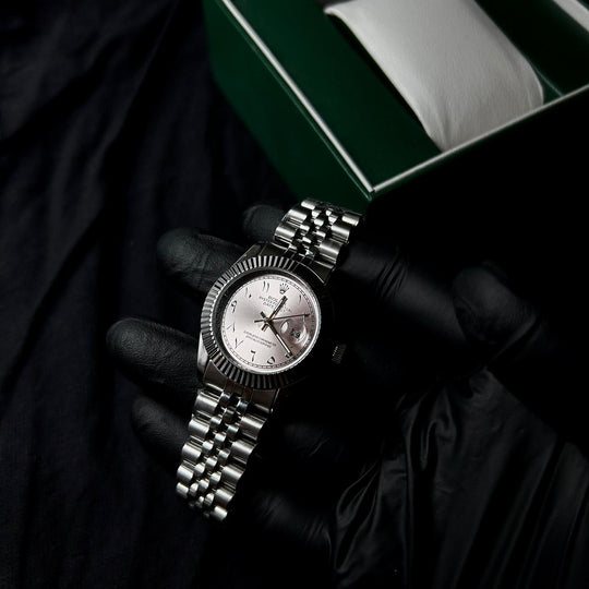Rolex Date Just Arabic Style For Her - Silver Pink - Giiz store