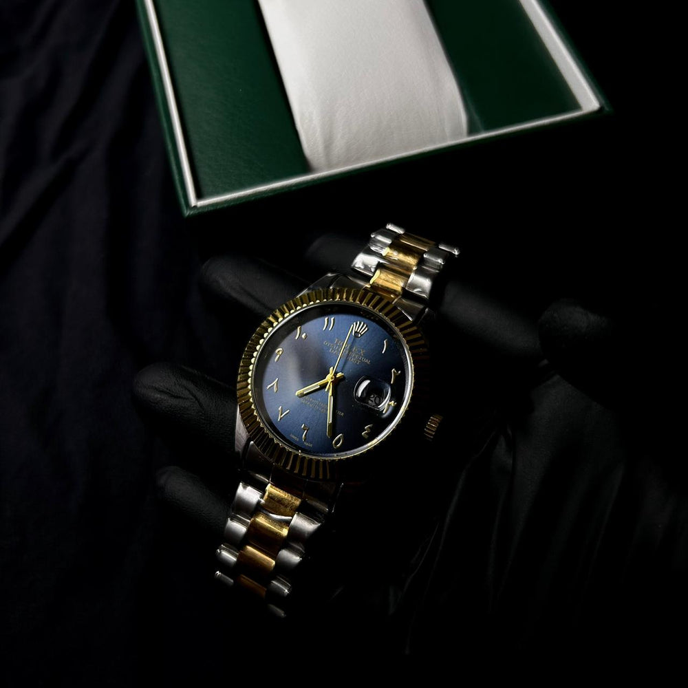 Rolex Date Just Arabic Style For Him - Two Tone Navy Dial - Giiz store