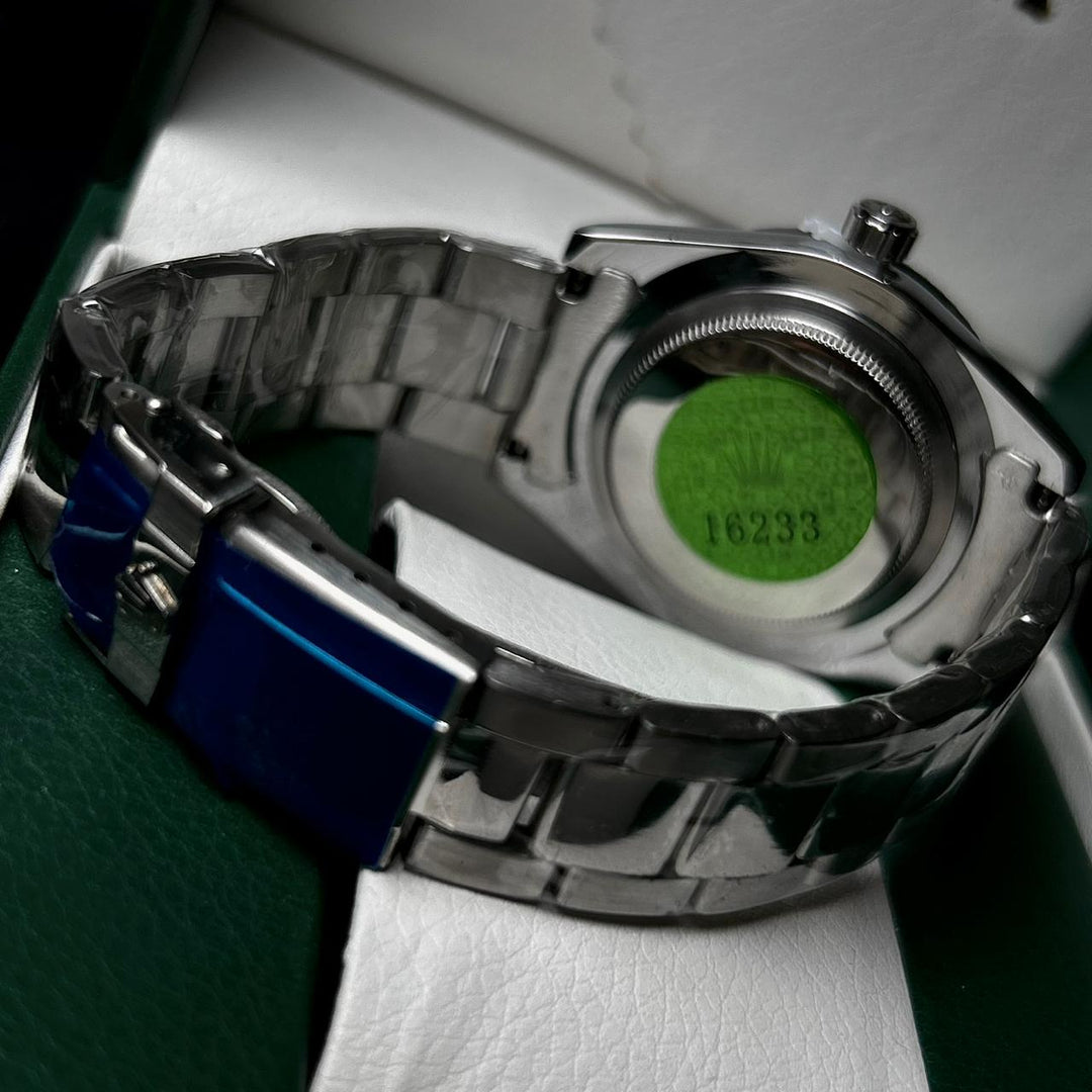 Rolex Date just Diamon Smooth Bezel For Him - Silver - Giiz store