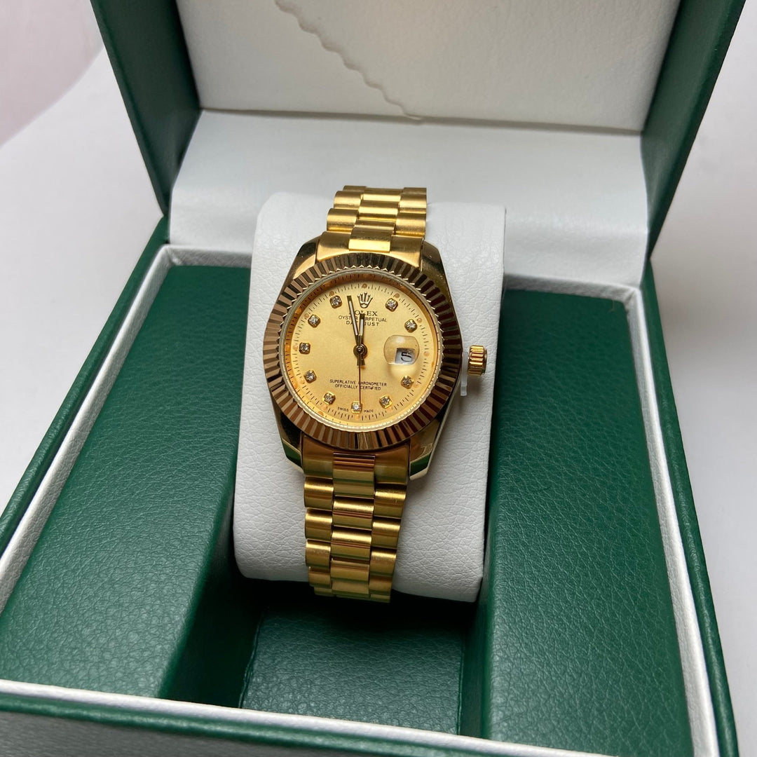 Rolex Date Just Diamond for Her - Gold Tone - Giiz store