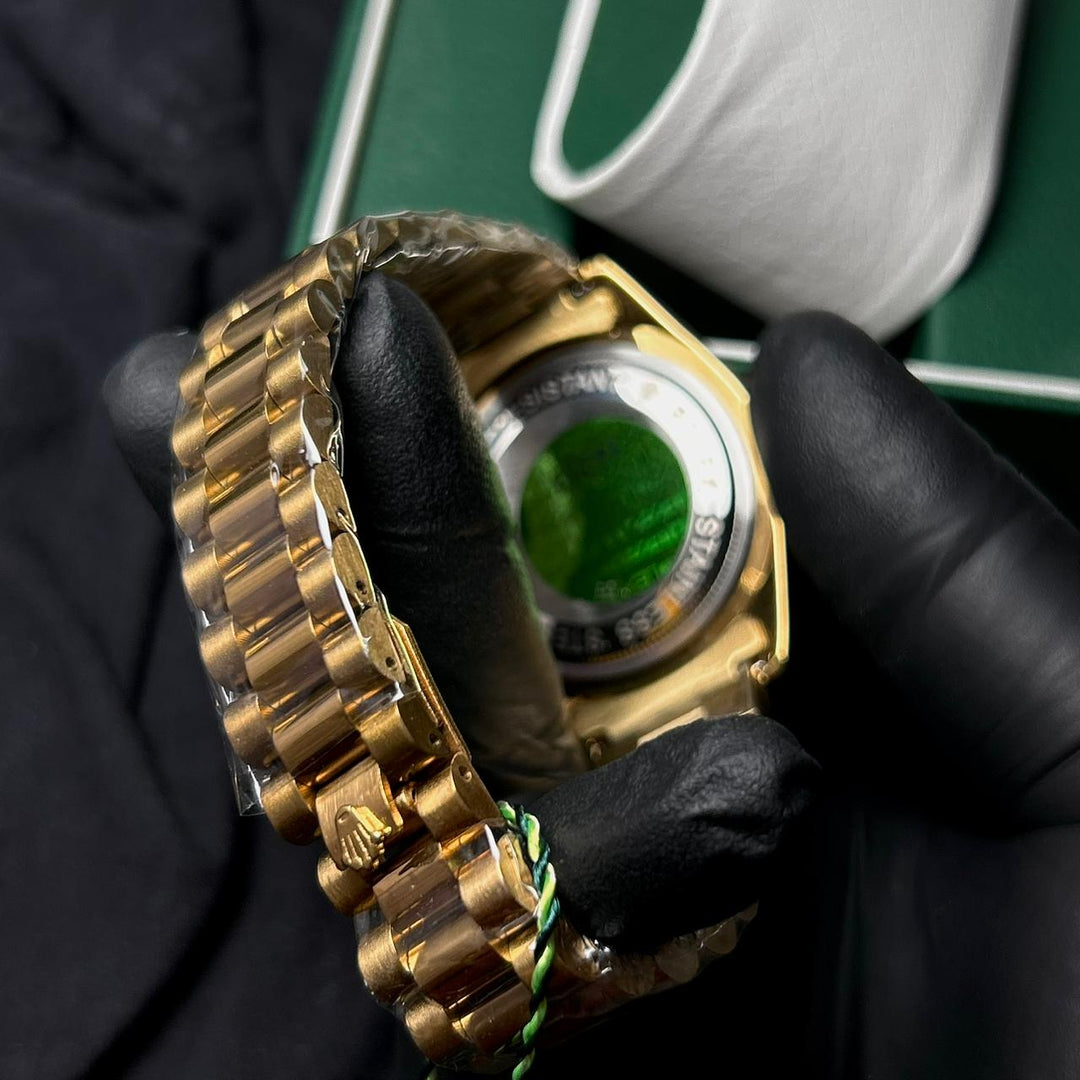 Rolex Date just Diamond For Him - Golden Silver Dial - Giiz store