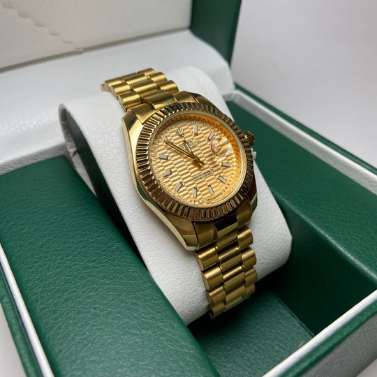 Rolex Date Just For Her - Gold - Tone with Textured Dial - Giiz store