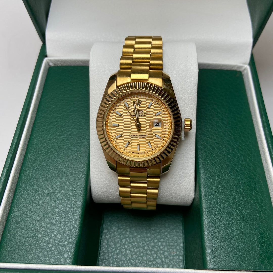 Rolex Date Just For Her - Gold - Tone with Textured Dial - Giiz store