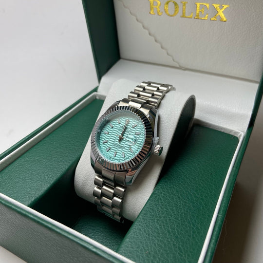Rolex Date Just For Her - Light Blue Textured Dial - Giiz store