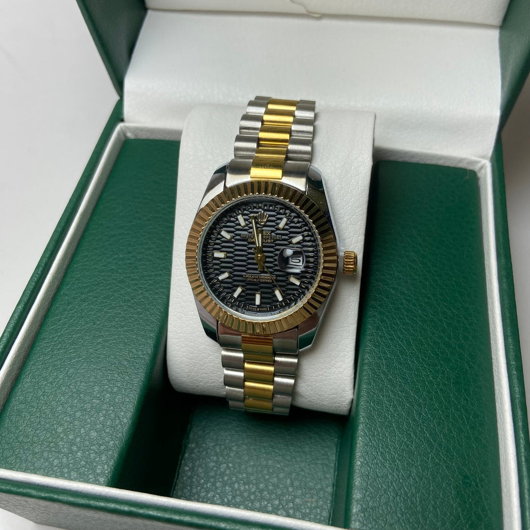 Rolex Date Just For Her - Two - Tone with Black Textured Dial - Giiz store