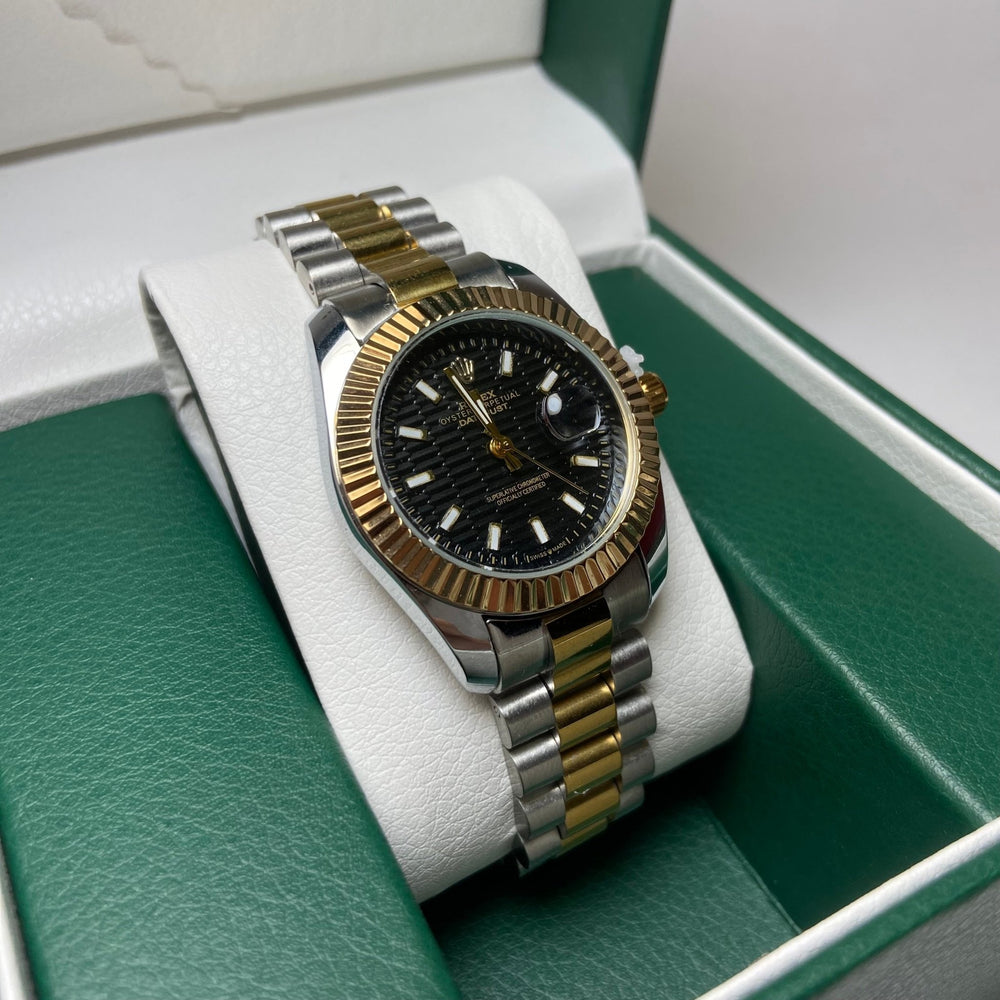Rolex Date Just For Her - Two - Tone with Black Textured Dial - Giiz store