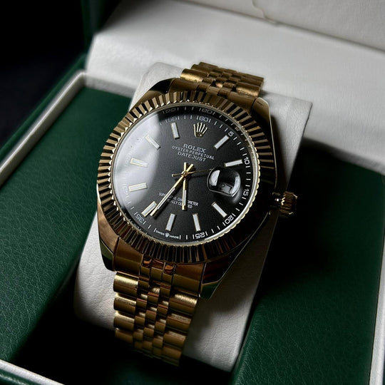 Rolex Date Just For Him – Golden Black - Giiz store