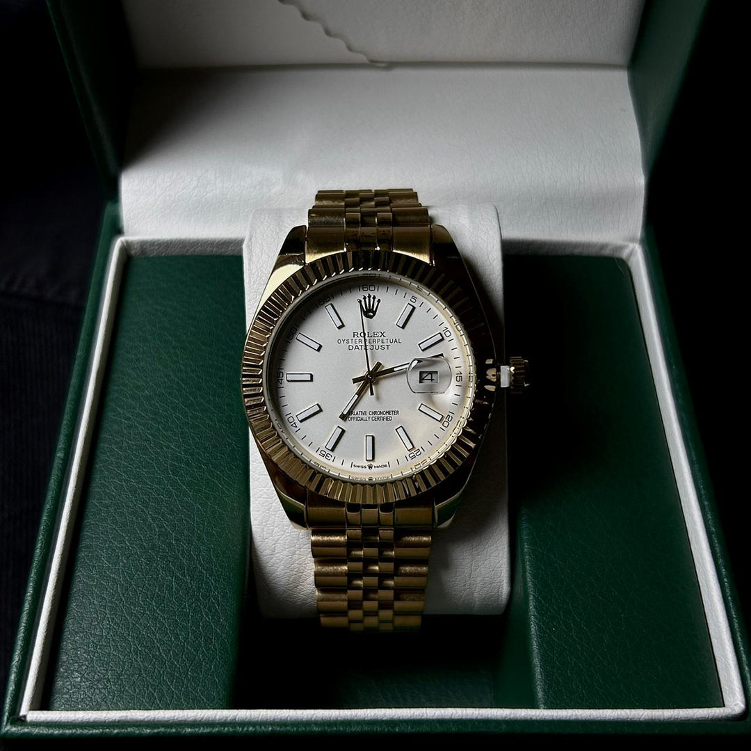 Rolex Date Just For Him – Golden White - Giiz store