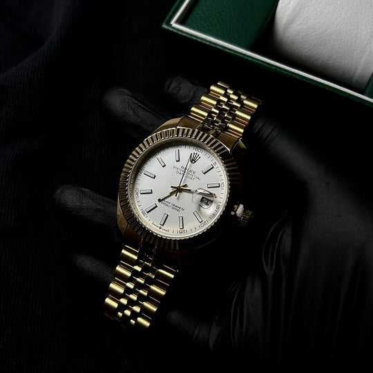 Rolex Date Just For Him – Golden White - Giiz store