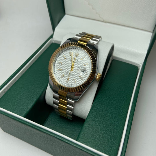 Rolex Date Just For Him - Two - Tone with Textured White Dial - Giiz store