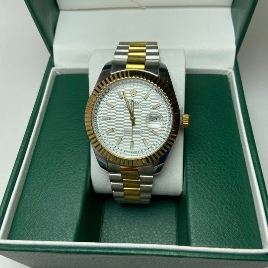 Rolex Date Just For Him - Two - Tone with Textured White Dial - Giiz store