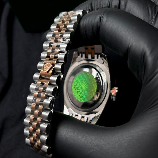 Rolex Date Just Textured For Him - Rose silver gray dial - Giiz store