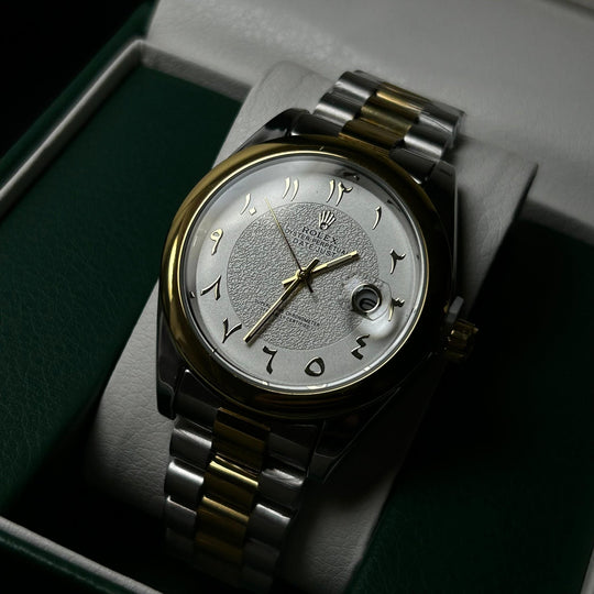 Rolex Datejust Arabic Dial For Him – Two Tone Golden White - Giiz store