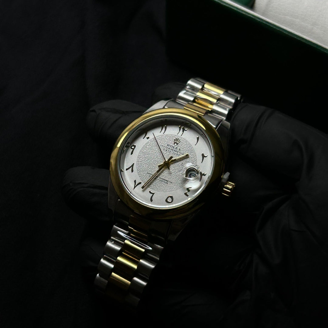 Rolex Datejust Arabic Dial For Him – Two Tone Golden White - Giiz store