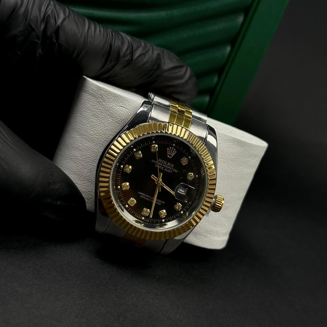 Rolex Datejust For Him – Two-Tone Black &amp; Gold Diamond - Giiz store