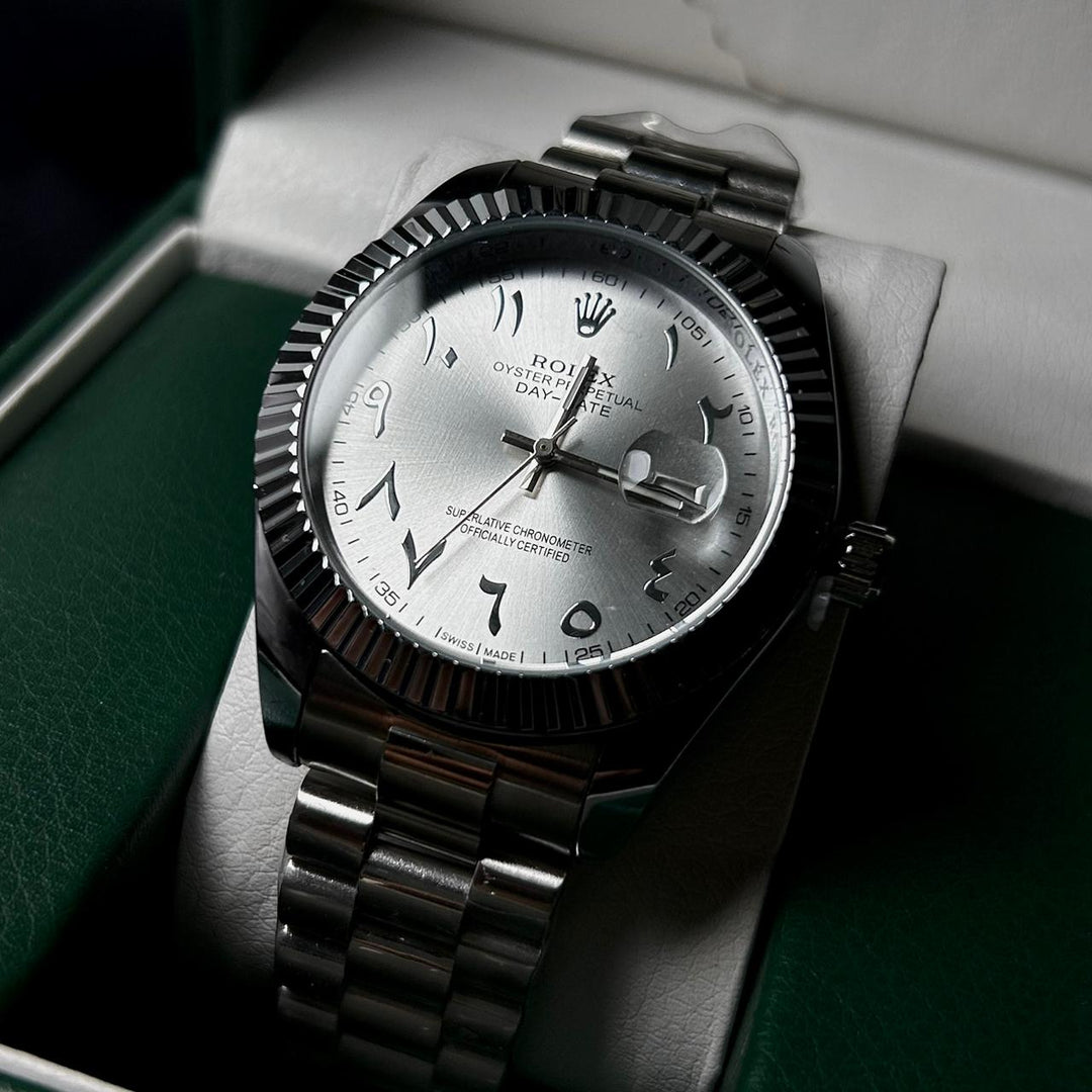Rolex Day Date Arabic Style For Him - Silver - Giiz store