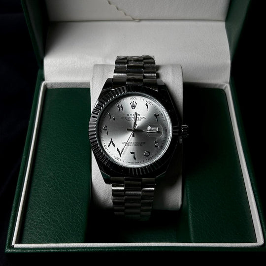 Rolex Day Date Arabic Style For Him - Silver - Giiz store
