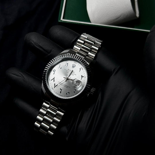 Rolex Day Date Arabic Style For Him - Silver - Giiz store