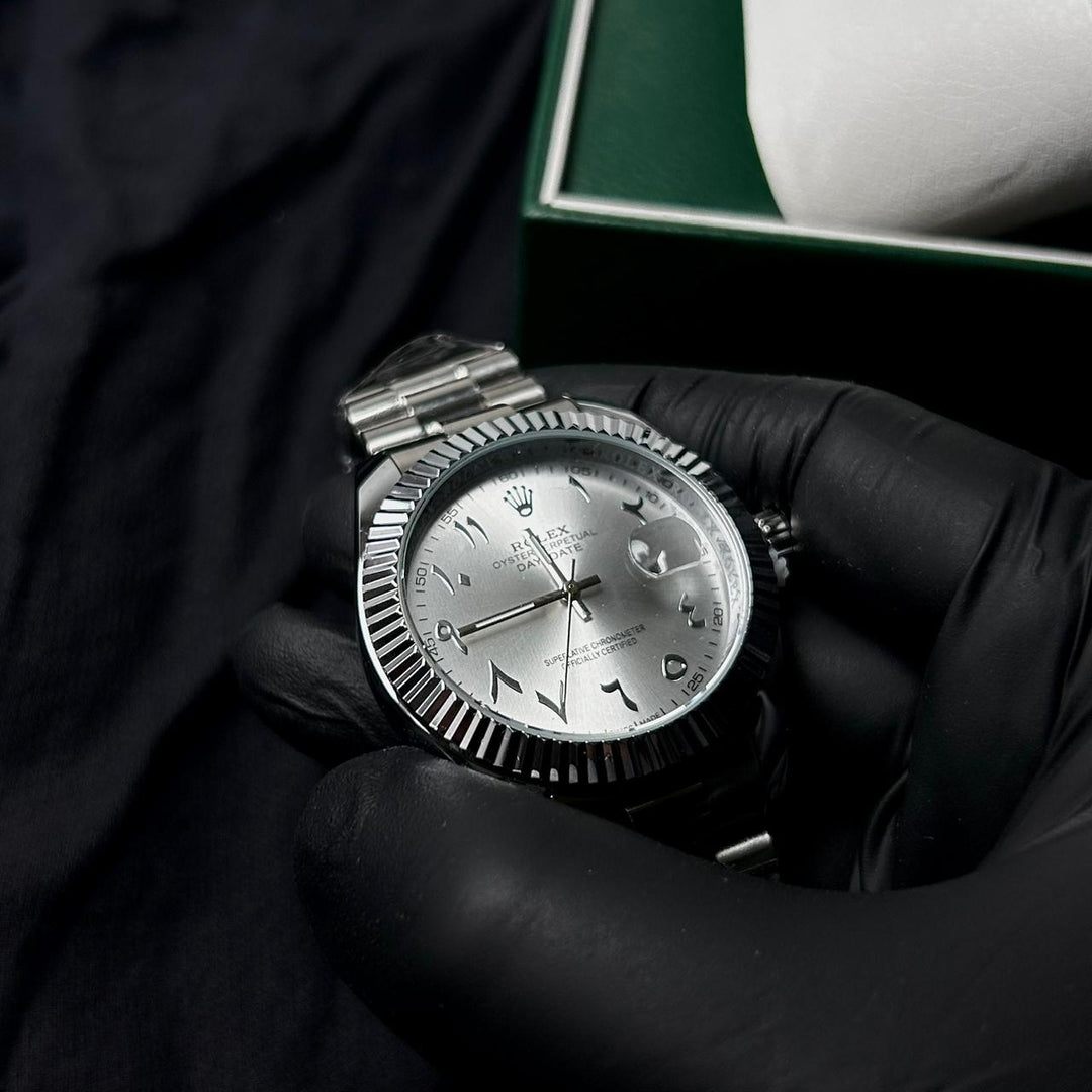 Rolex Day Date Arabic Style For Him - Silver - Giiz store