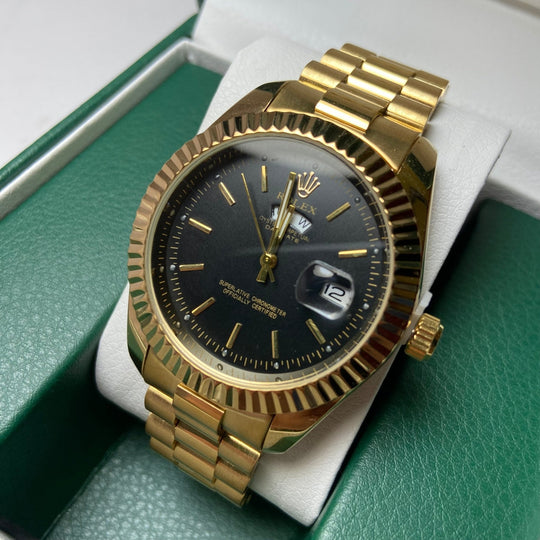 Rolex Day Date For Him - Gold - Tone with Black Dial - Giiz store