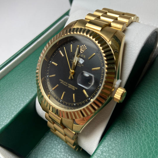 Rolex Day Date For Him - Gold - Tone with Black Dial - Giiz store