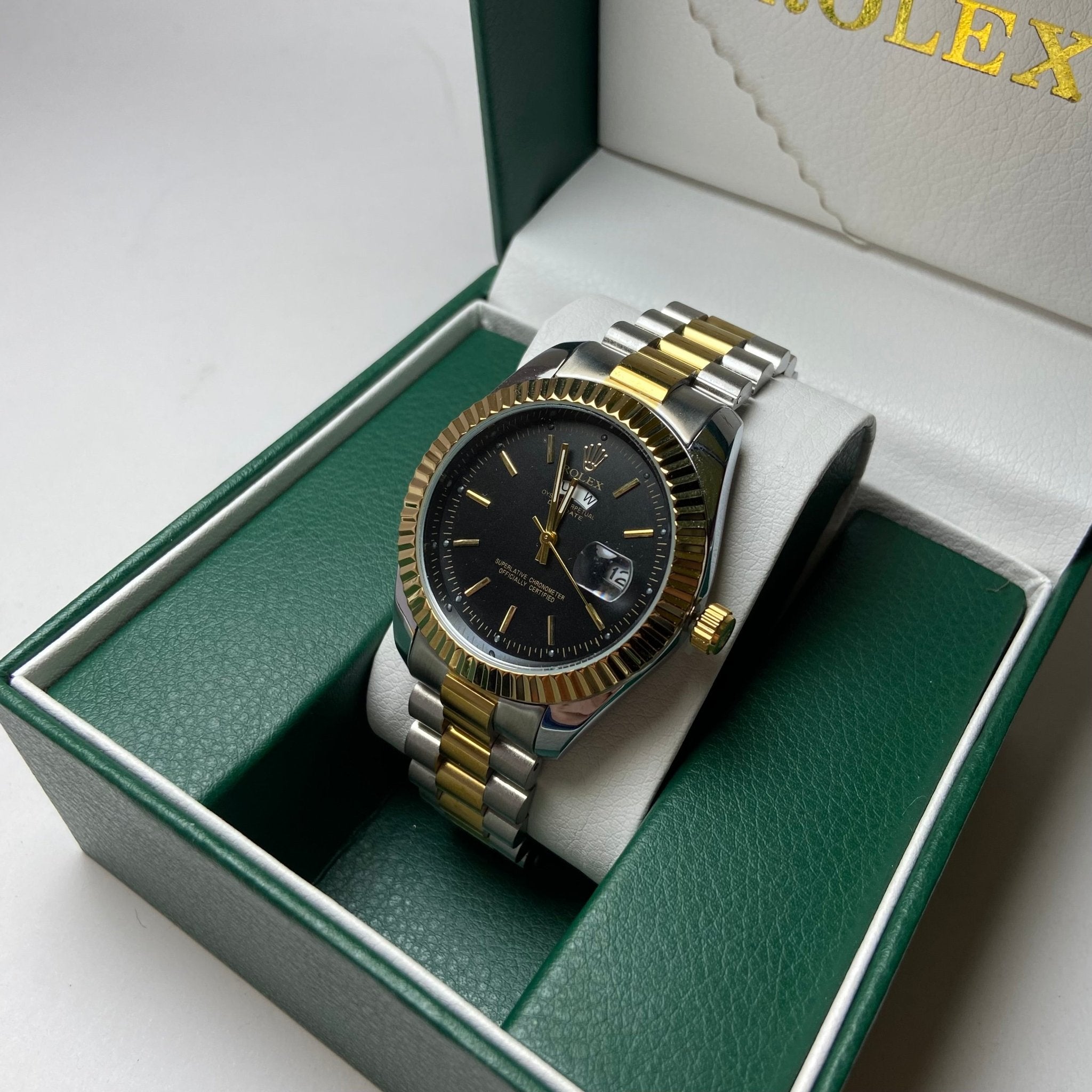 Rolex Day Date For Him - Two-Tone with Black Dial - Giiz store