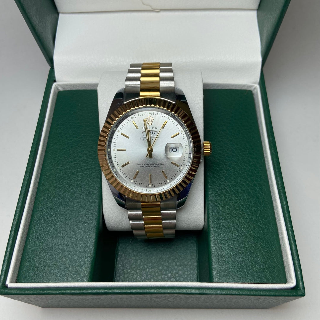 Rolex Day Date For Him - Two - Tone with Silver Dial - Giiz store