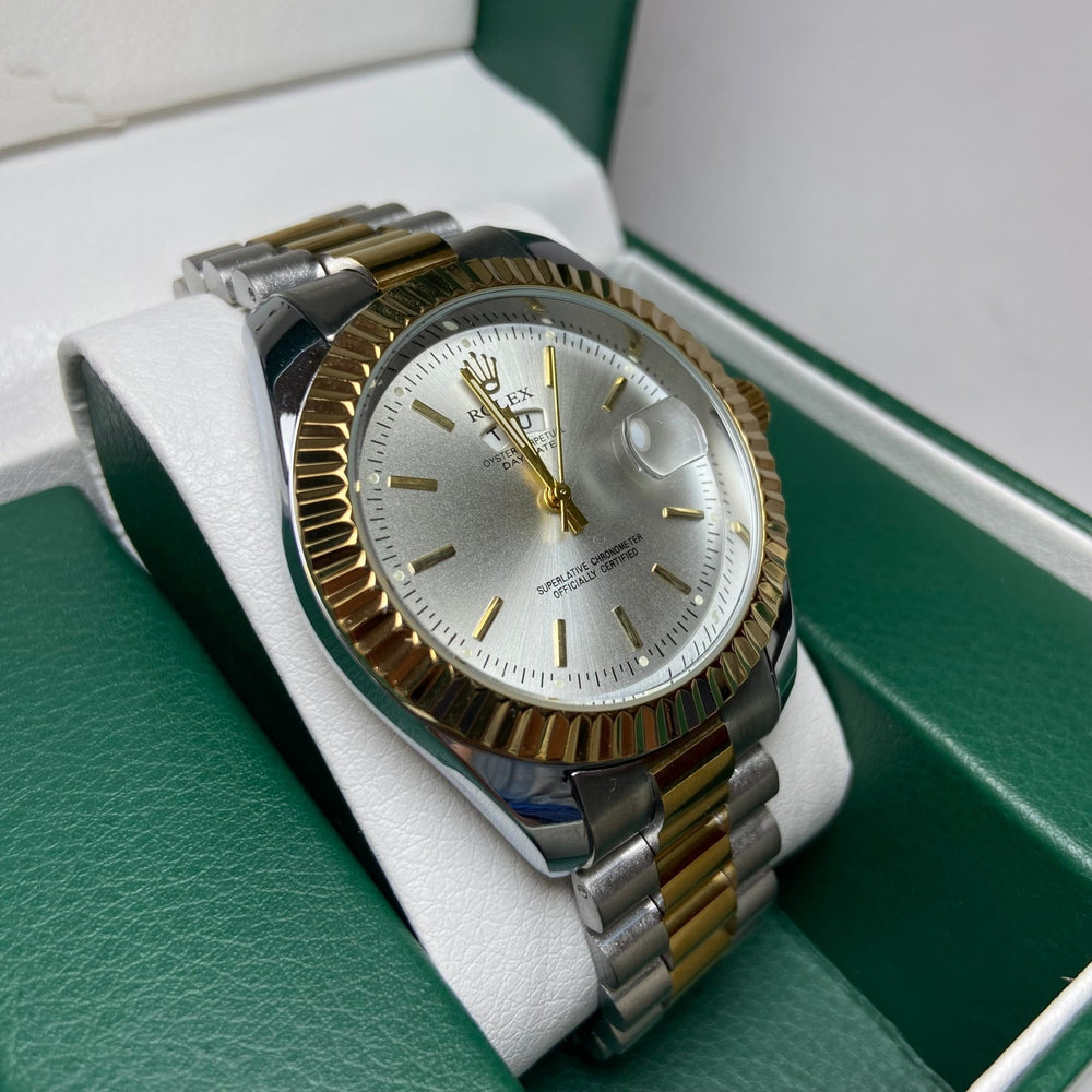 Rolex Day Date For Him - Two - Tone with Silver Dial - Giiz store