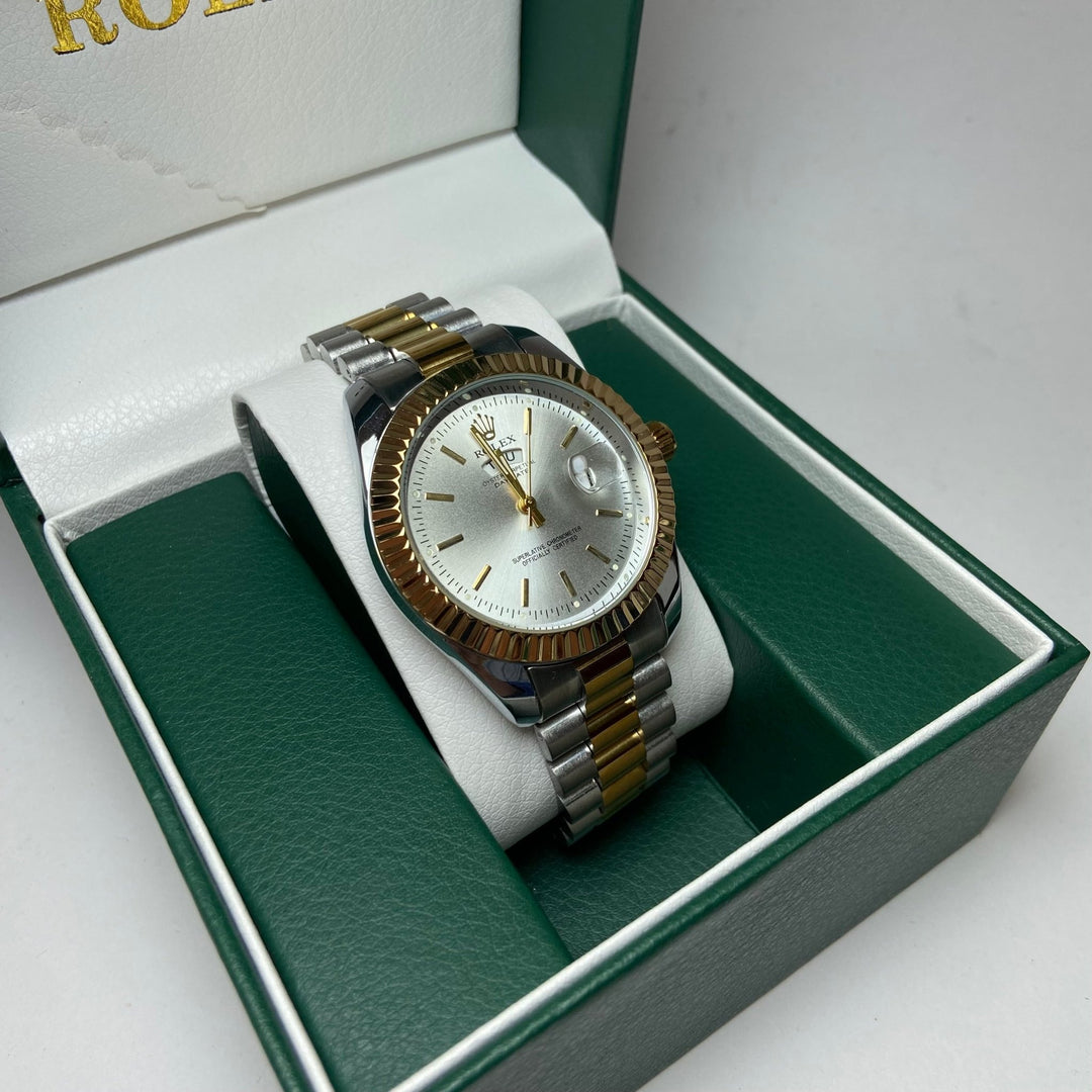 Rolex Day Date For Him - Two - Tone with Silver Dial - Giiz store