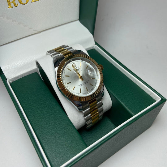 Rolex Day Date For Him - Two - Tone with Silver Dial - Giiz store