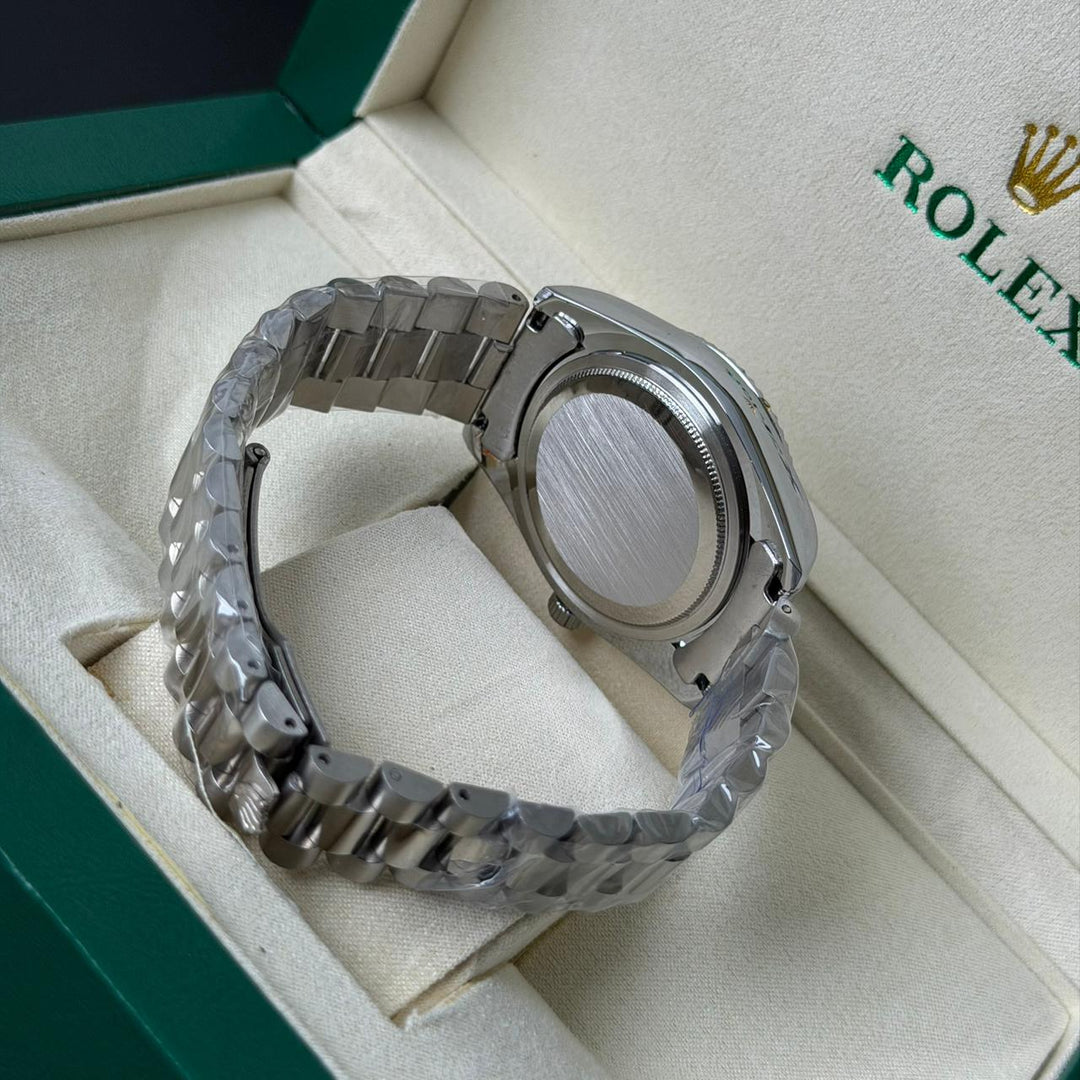 Rolex Day Date – Green Diamond Dial Silver - Giiz store