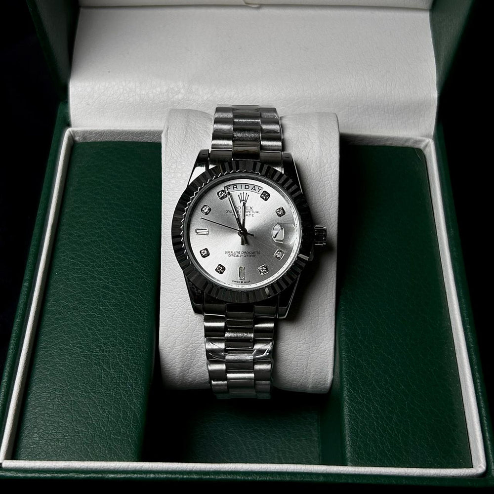 Rolex Diamond Day Date For Her - Silver - Giiz store