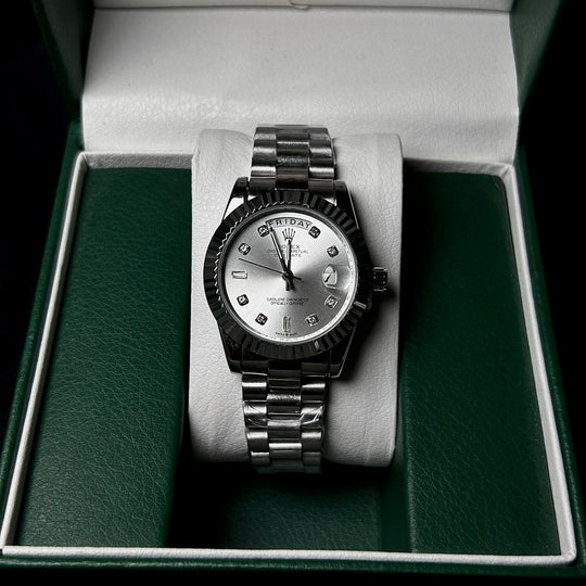 Rolex Diamond Day Date For Her - Silver - Giiz store