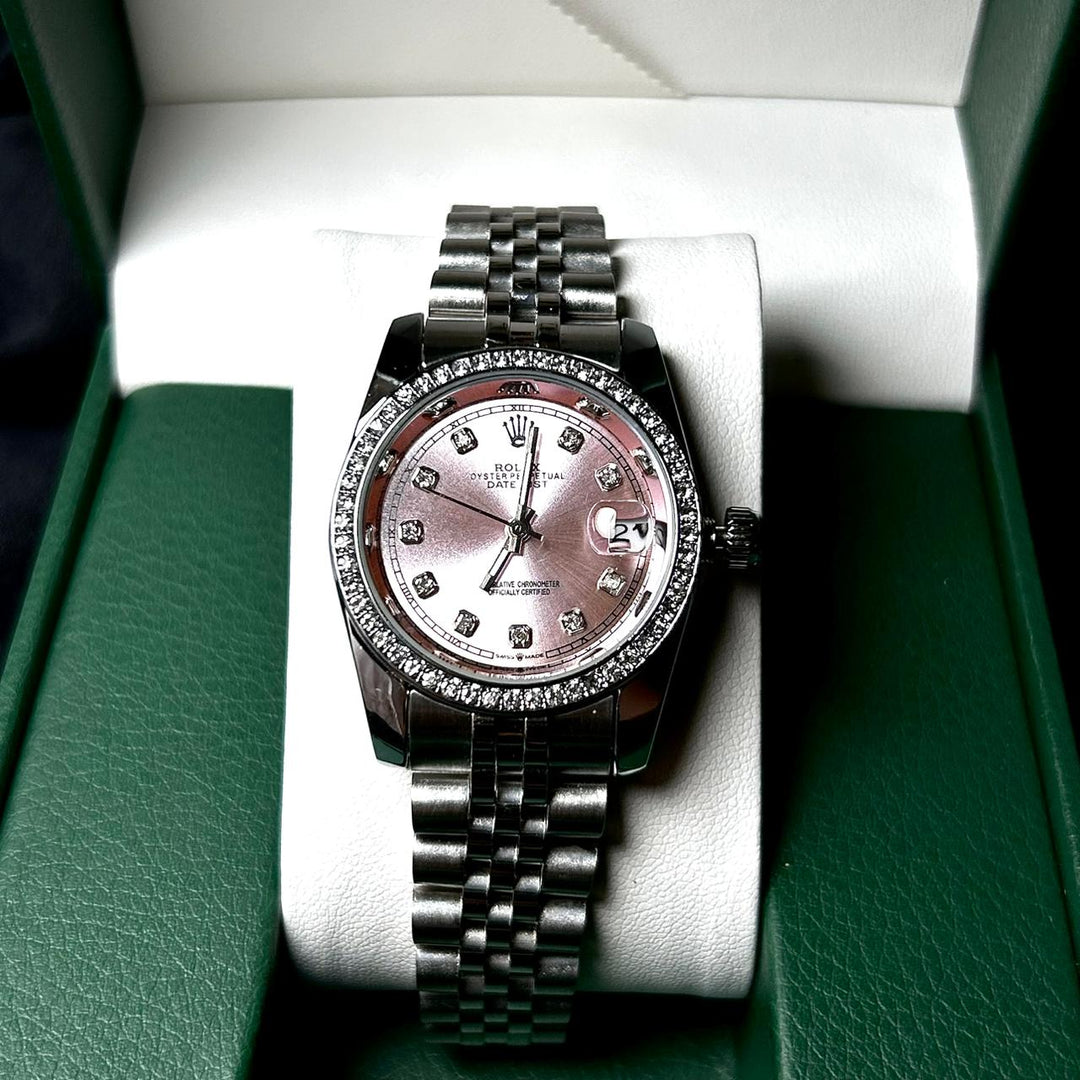 Rolex Full Diamond Date Just &