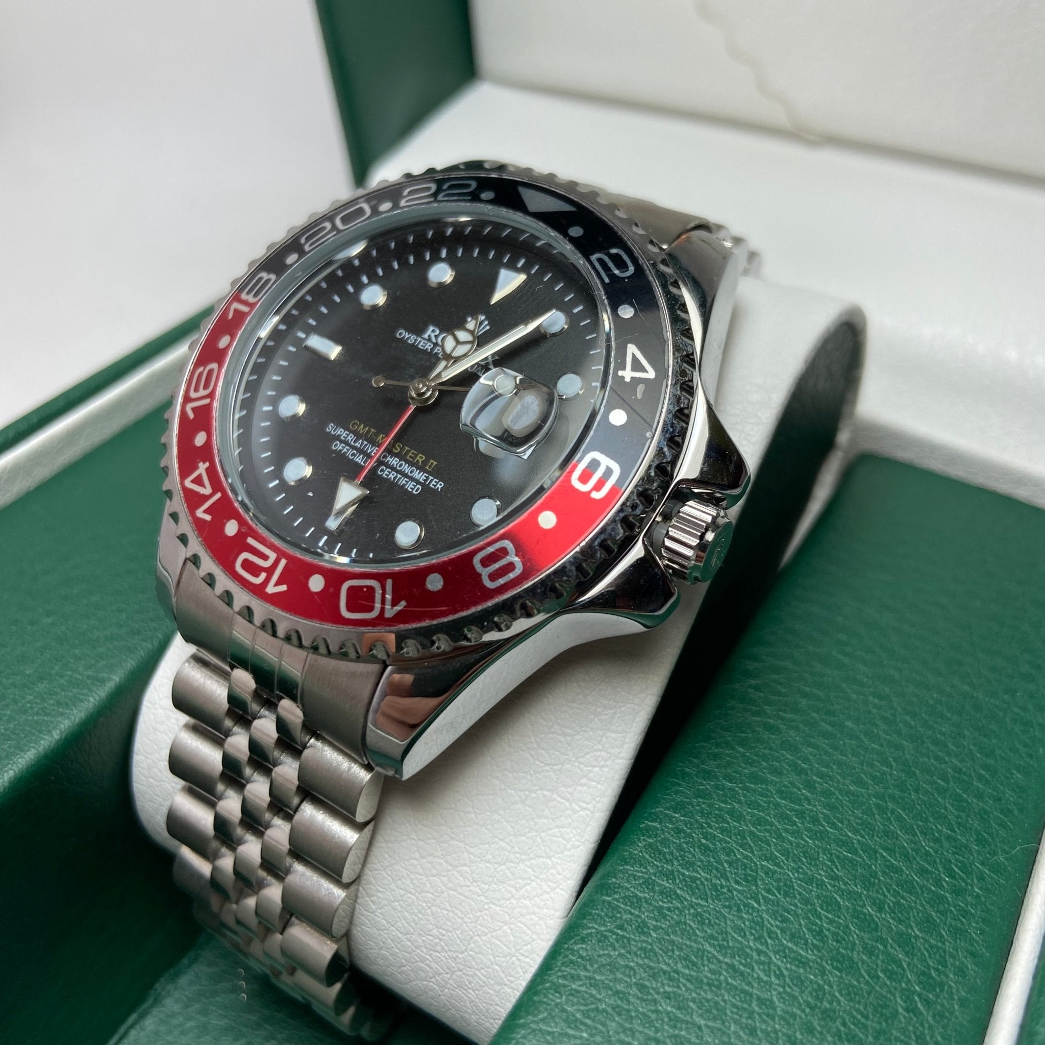 HAMYOTA 自動巻き　GMTマスターⅡ風　赤黒 Rolex GMT MASTER II For Him - Black and Red Bezel - Giiz store
