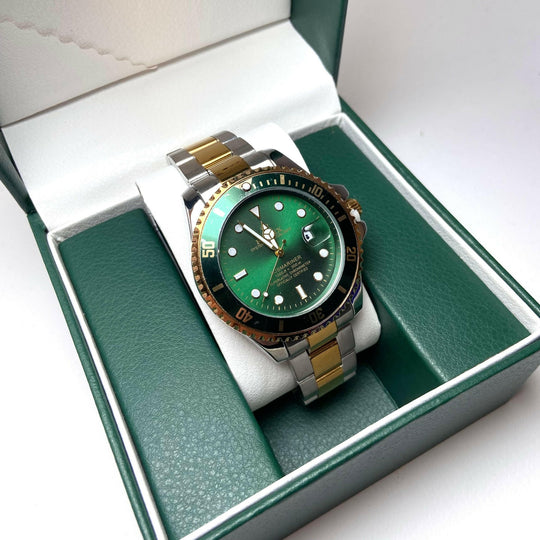 Rolex Submariner For Him - Two - Tone with Green Dial and Bezel - Giiz store