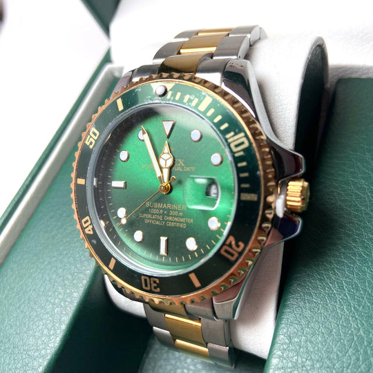 Rolex Submariner For Him - Two - Tone with Green Dial and Bezel - Giiz store