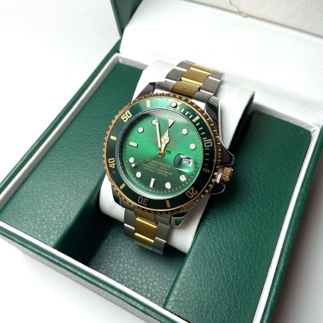 Rolex Submariner For Him - Two - Tone with Green Dial and Bezel - Giiz store